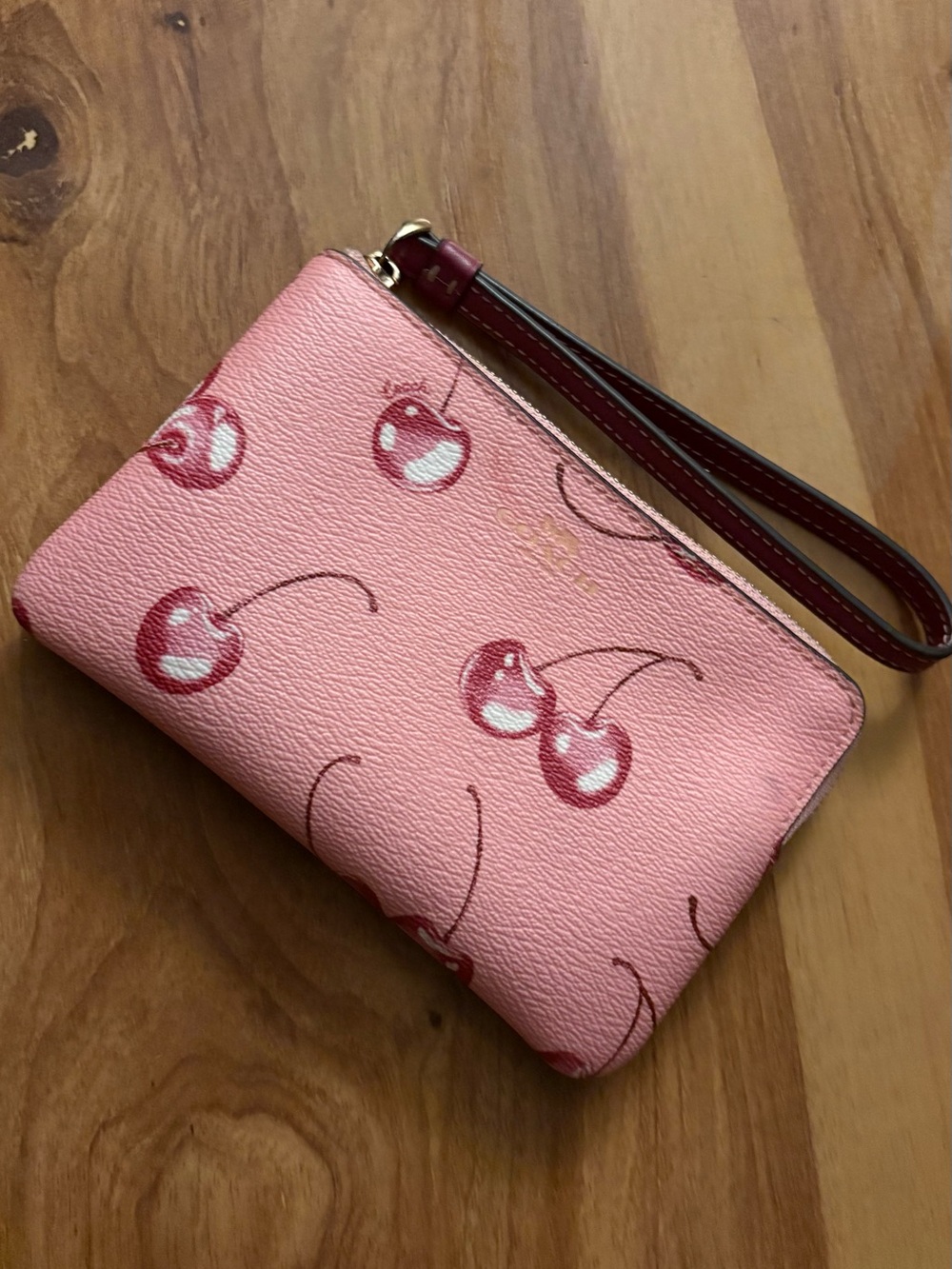 Authentic *Sold Out* Coach Cherry Print Wristlet